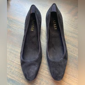 Ralph Lauren black velvet low heel women’s shoe size 8m